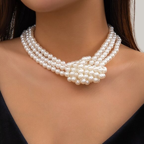 Elegant Black and White Necklace with Beaded Strands - Picture 10 of 12